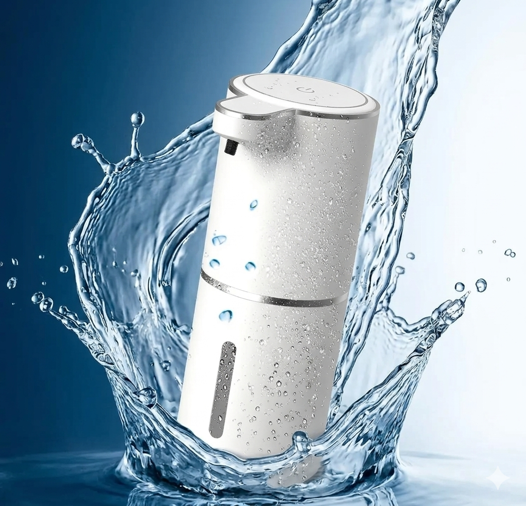 Intelligent automatic soap dispenser – touchless, fast sensor, modern use in the bathroom