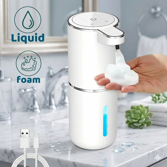 Intelligent automatic soap dispenser – touchless, fast sensor, modern use in the bathroom